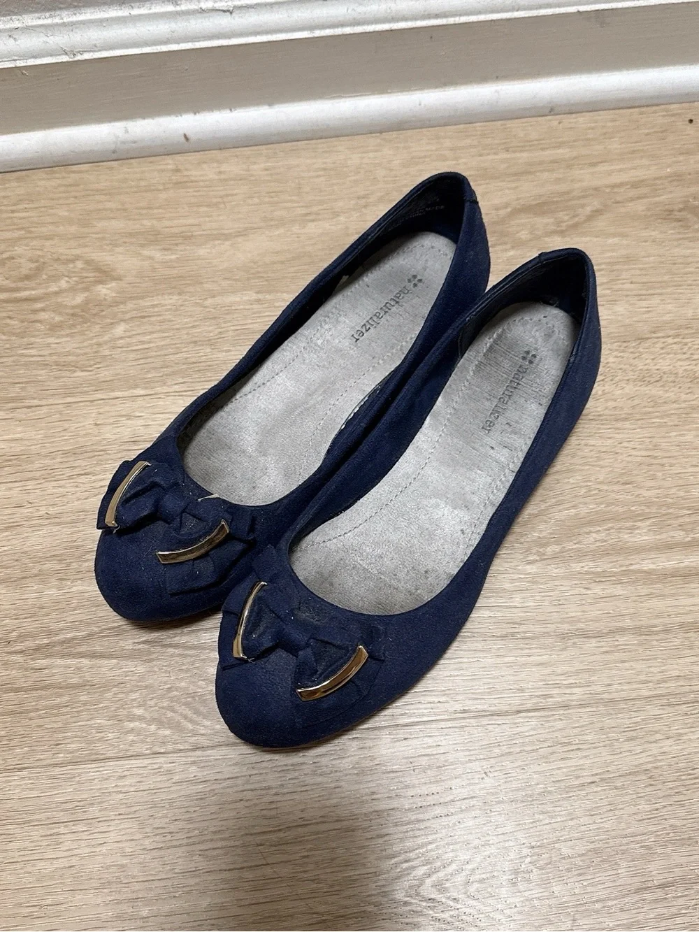 Naturalizer Navy Ballet Flats with Gold Trim